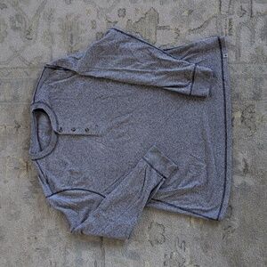 Blue-Gray Long Sleeve Henley Shirt